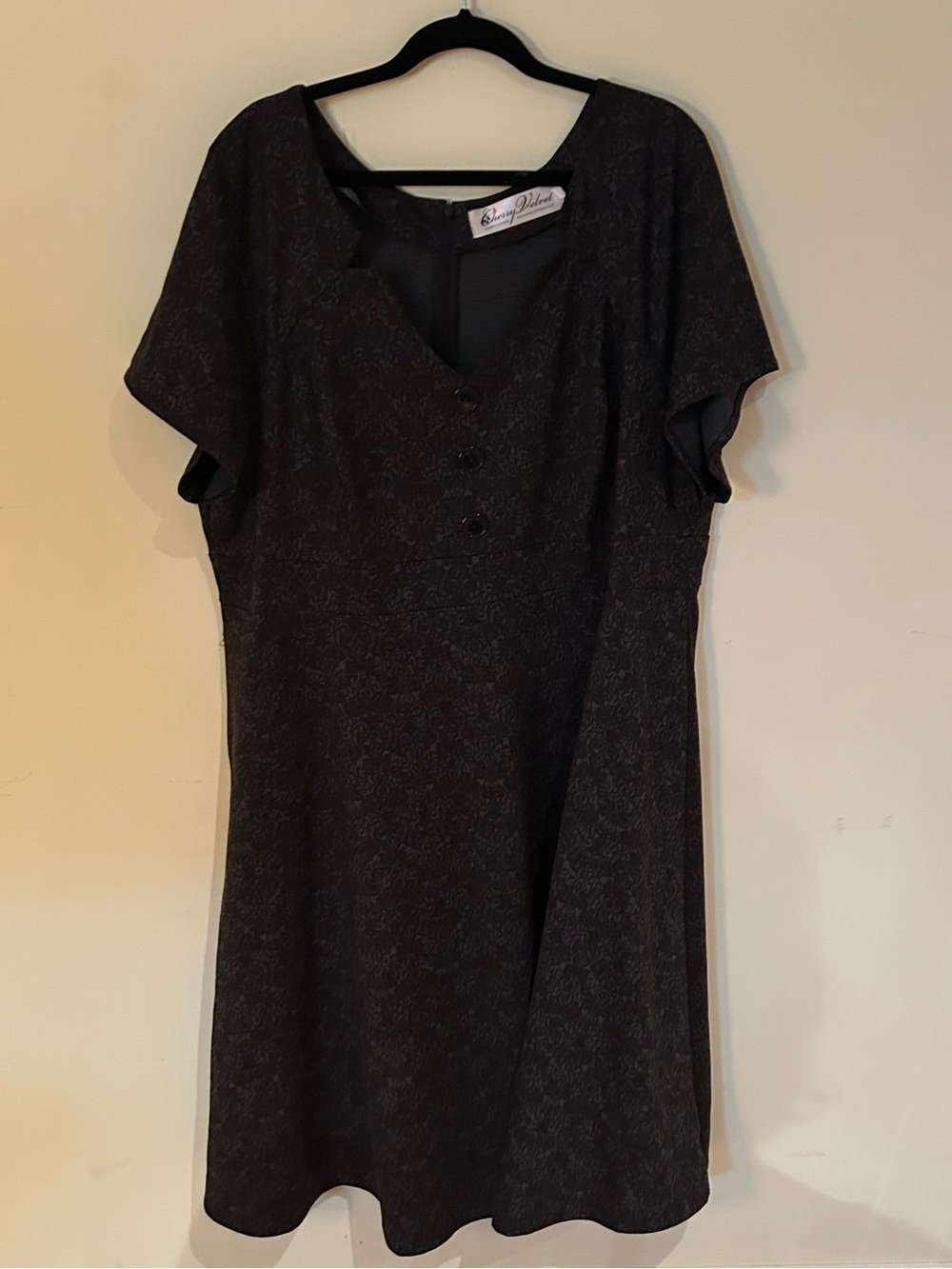 Cute Cherry Velvet Midi Dress - Picture 2 of 7